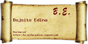 Bojsits Edina névjegykártya